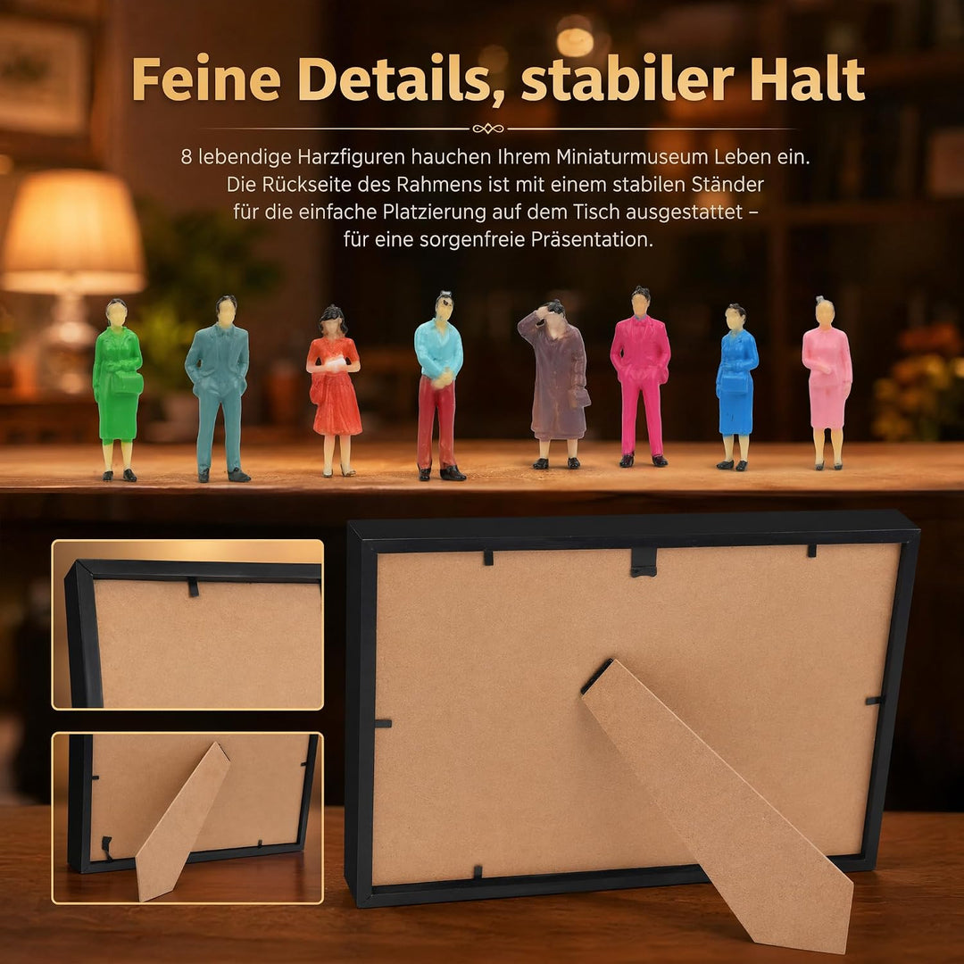 DIY Mini Museum Silhouette Box, Mini Museum Bilderrahmen Vintage,Miniatur Museum of Us mit LED, Schw