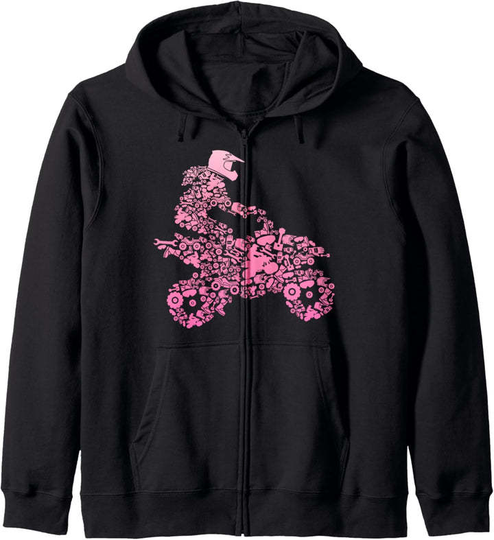 Quadfahrerin ATV Mädchen Offroad Quad Bikerin Frauen Kapuzenjacke