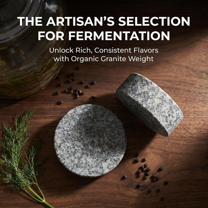 2 Stück Natürlicher Fermentierter Runder Stein als Gemüse und Kohlpressstein für Einmachglas mit Sta