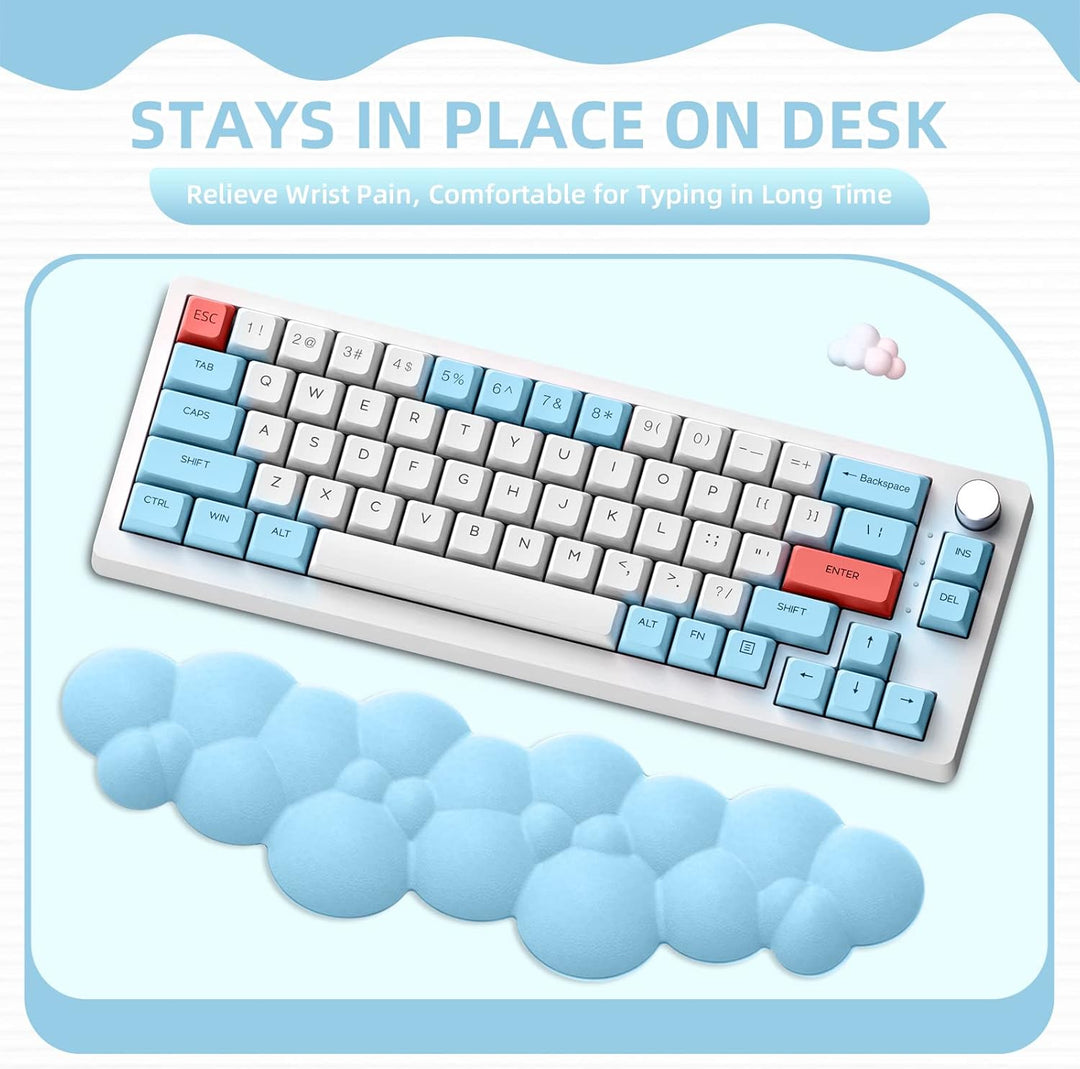 ZIYOU LANG Blaue Tastatur-Handballenauflage Wolke Weiche Tastatur-Handgelenkauflage mit rutschfester