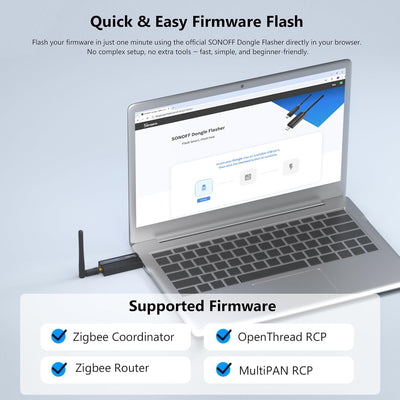 SONOFF Zigbee Gateway, ZBDongle-E 3.0 USB Dongle Plus,EFR32MG21 + CH9102F/CP2102N Zigbee USB-Stick E