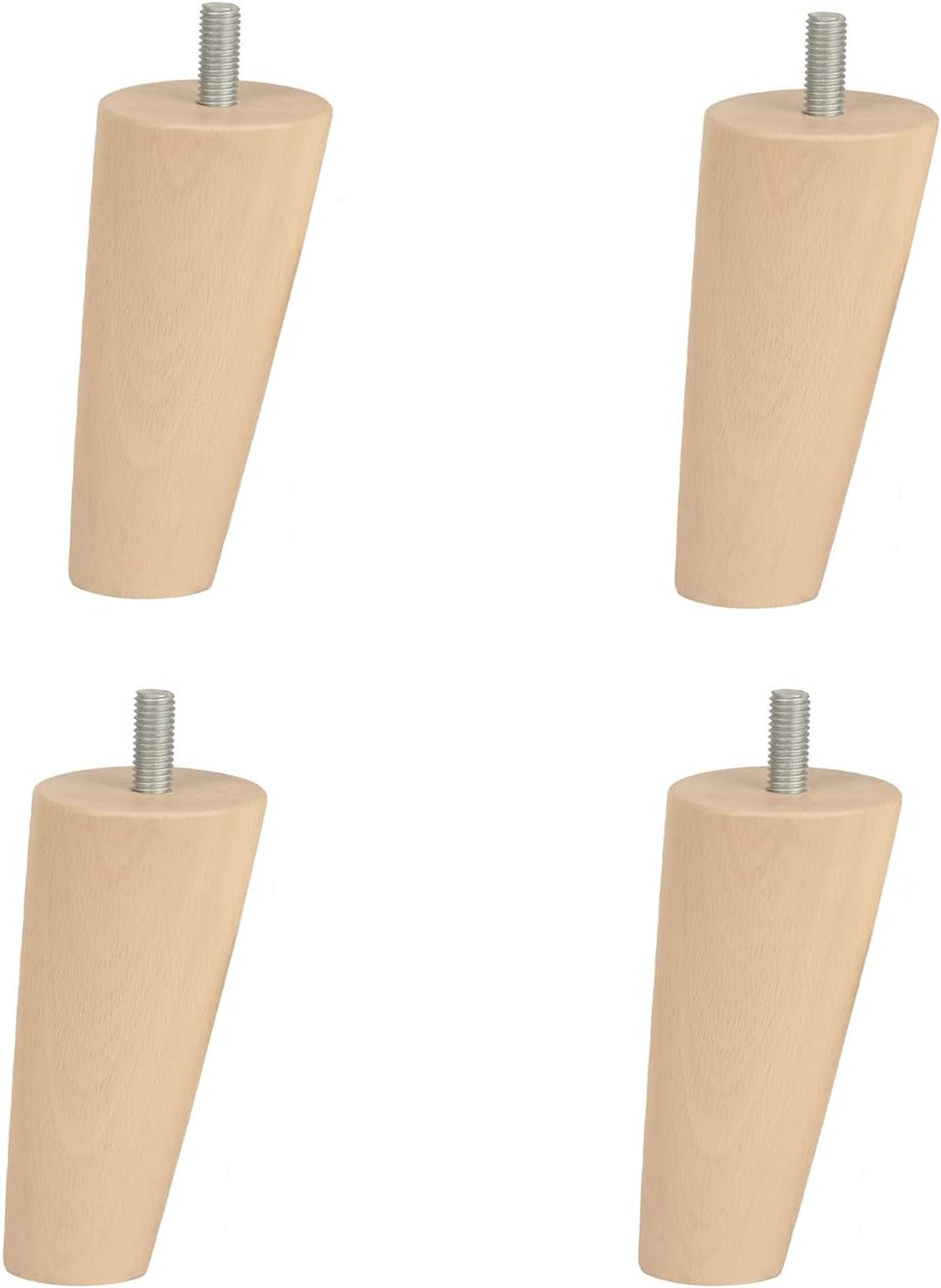 P17 | Modell Dylan NATÜRLICH | Set mit 4 Holzfüssen mit Schrauben (10 MA) | H.12 | Beine für Sofas u