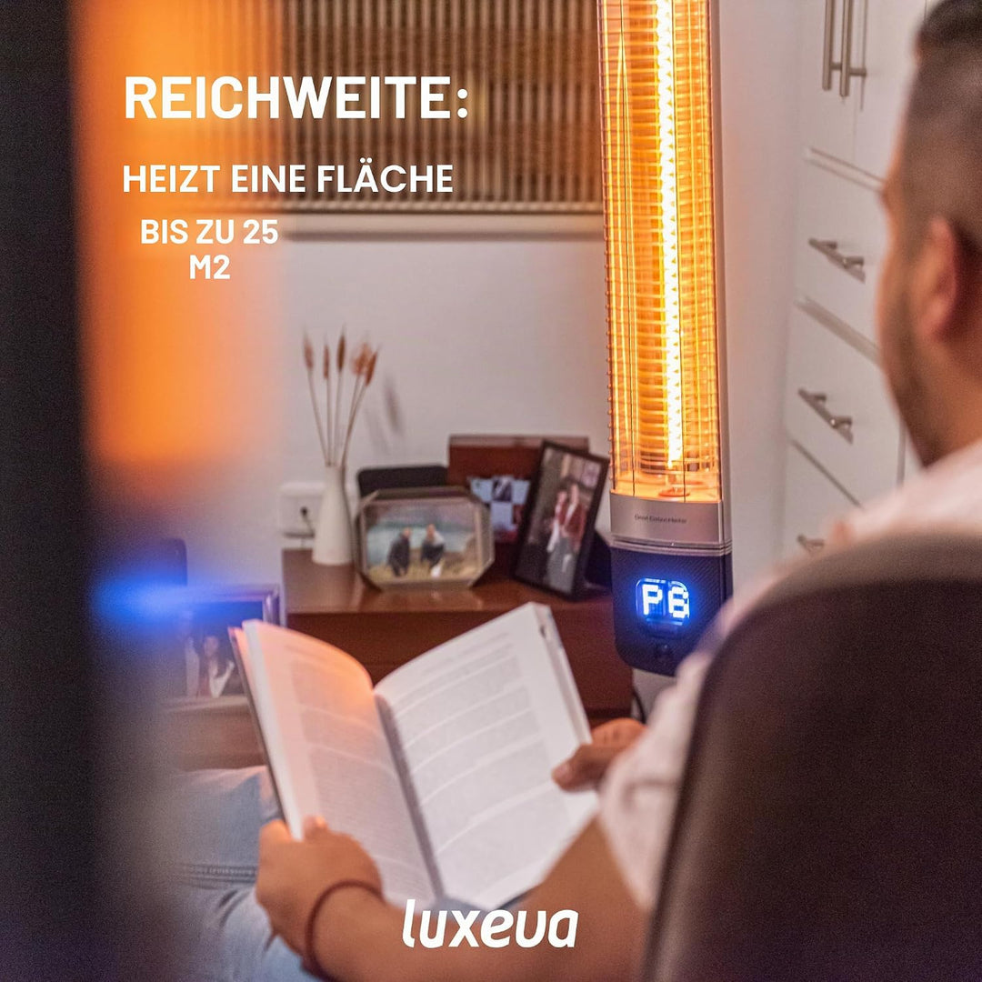 Luxeva Infrarot-Terrassenheizstrahler, 1000/2500 W, elektrische Terrassenheizung mit App-Steuerung,