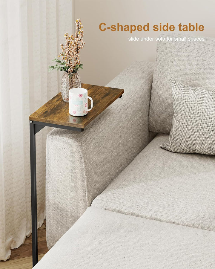 TUTOTAK C-förmiger Beistelltisch, kleiner Beistelltisch, 72,9 cm hoch, Couchtisch, Sofatisch, Wohnzi