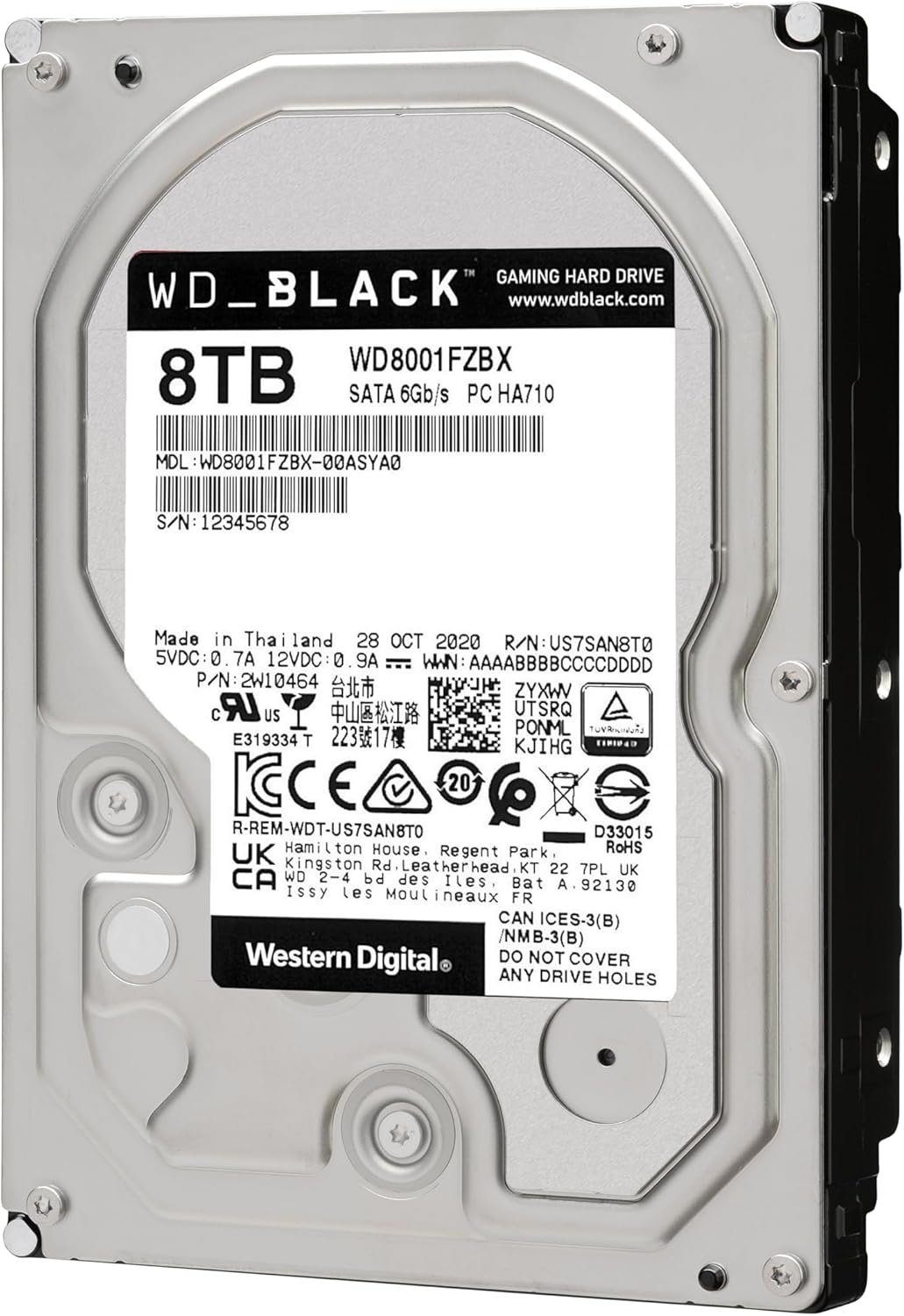 WD_BLACK HDD 8 TB (interne 3,5 Zoll-Gaming-Festplatte, Hochleistungsfestplatte, Performance Desktop