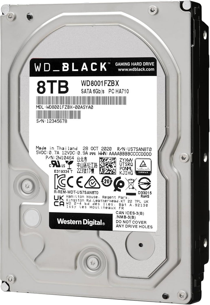 WD_BLACK HDD 8 TB (interne 3,5 Zoll-Gaming-Festplatte, Hochleistungsfestplatte, Performance Desktop