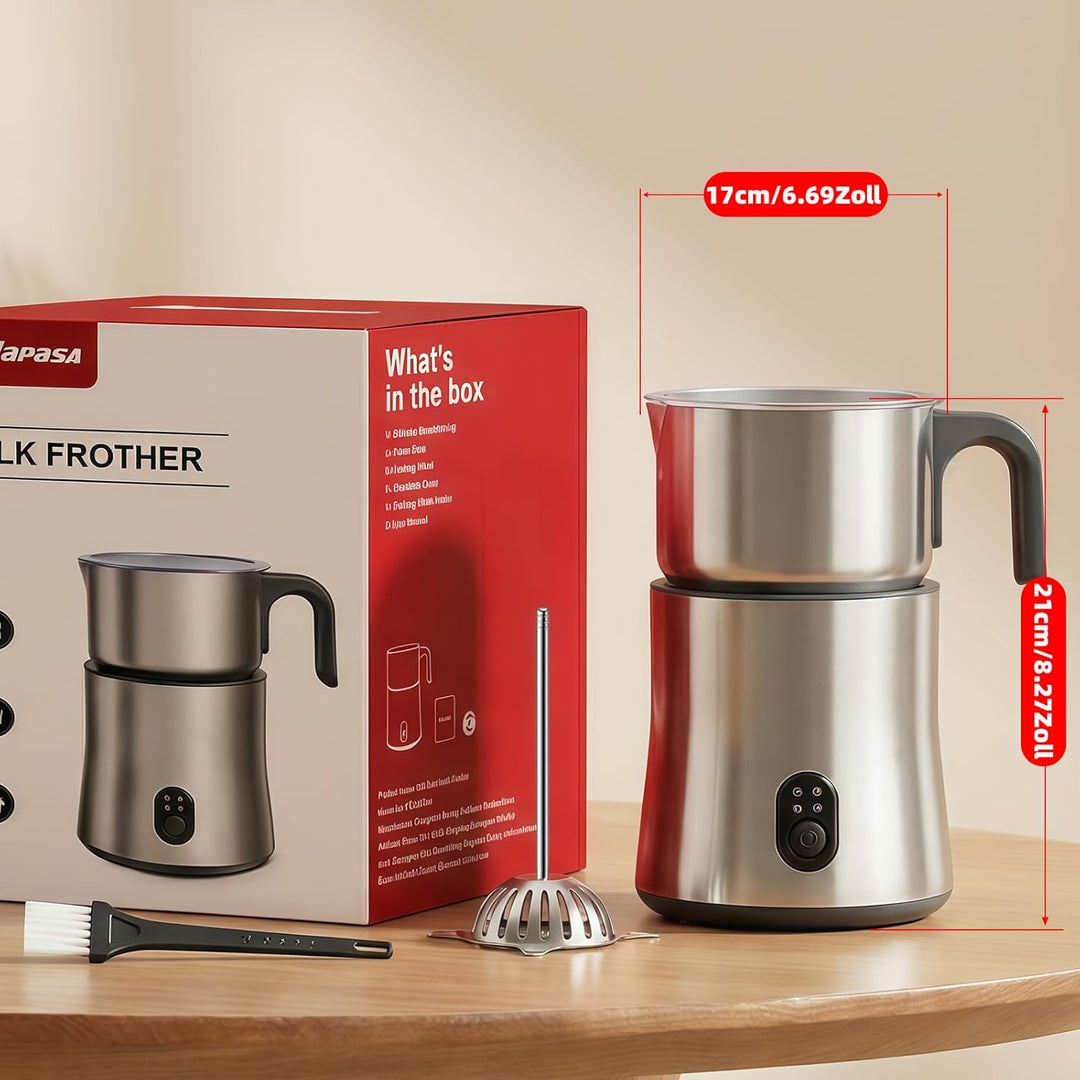 NAPASA Geteilter Elektrisch Milchaufschäumer für 250 ml Cremigen Milchschaum und 500 ml Heisse Milch