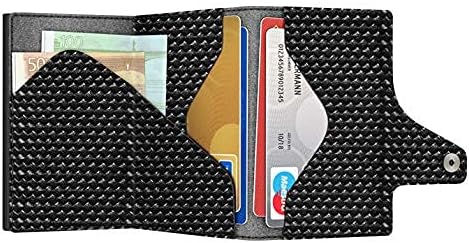TRU VIRTU® Wallet Click & Slide Strap Edition Diagonal Carbon Black/Black, Diagonal Carbon Black/Bla