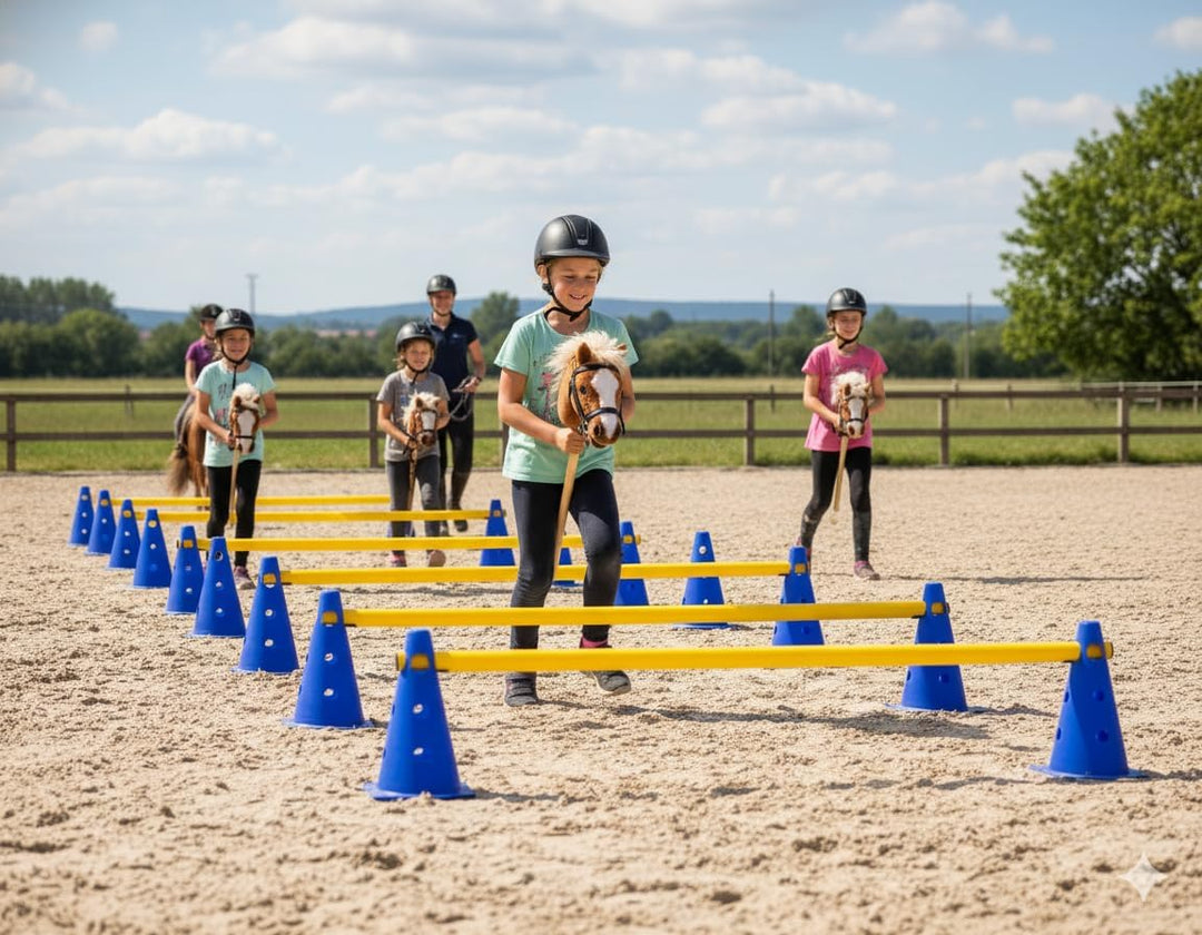 HAEST - Steckhürdenset für Hobby Horsing, 15-teilig, Hindernisse für Hobby Horsing, Höhenverstellbar