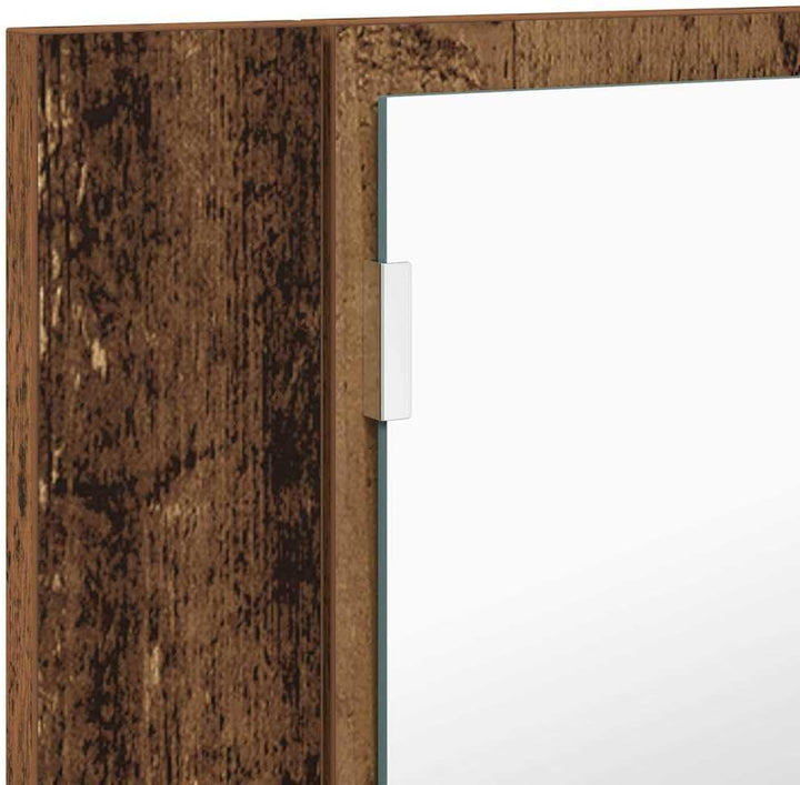 vidaXL Badezimmerspiegelschrank Altholz 80 x 12 x 45 cm Holzwerkstoff, Moderner Badezimmerspiegel-Sc