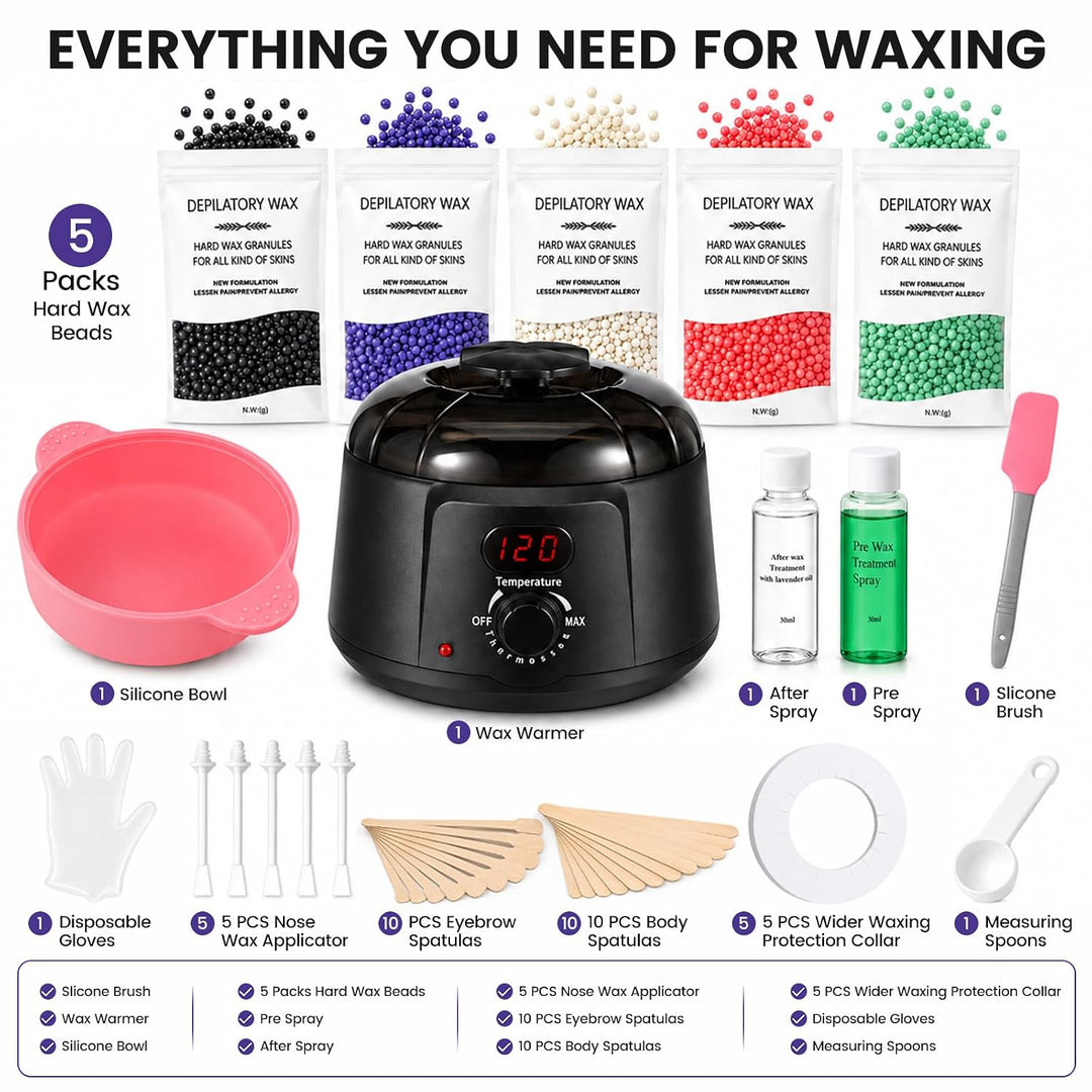 35PCS Waxing Set Wachswärmer Wax Warmer Heater Wachserhitzer Hair Removal Waxing Set Wachsmaschine W