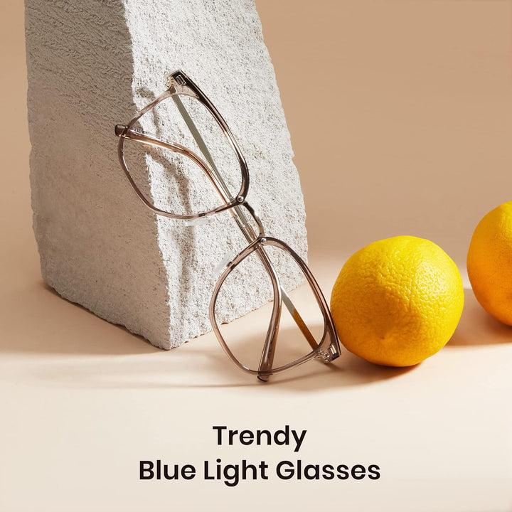 Cyxus Deko Brille Damen Herren Ohne Stärke mit Blaulichtfilter Mode Stil für PC TV Tablet 02hellbrau