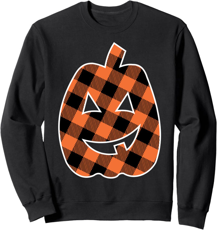 Big Pumpkin Buffalo Plaid Halloween Costume Kids & Toddlers Sweatshirt