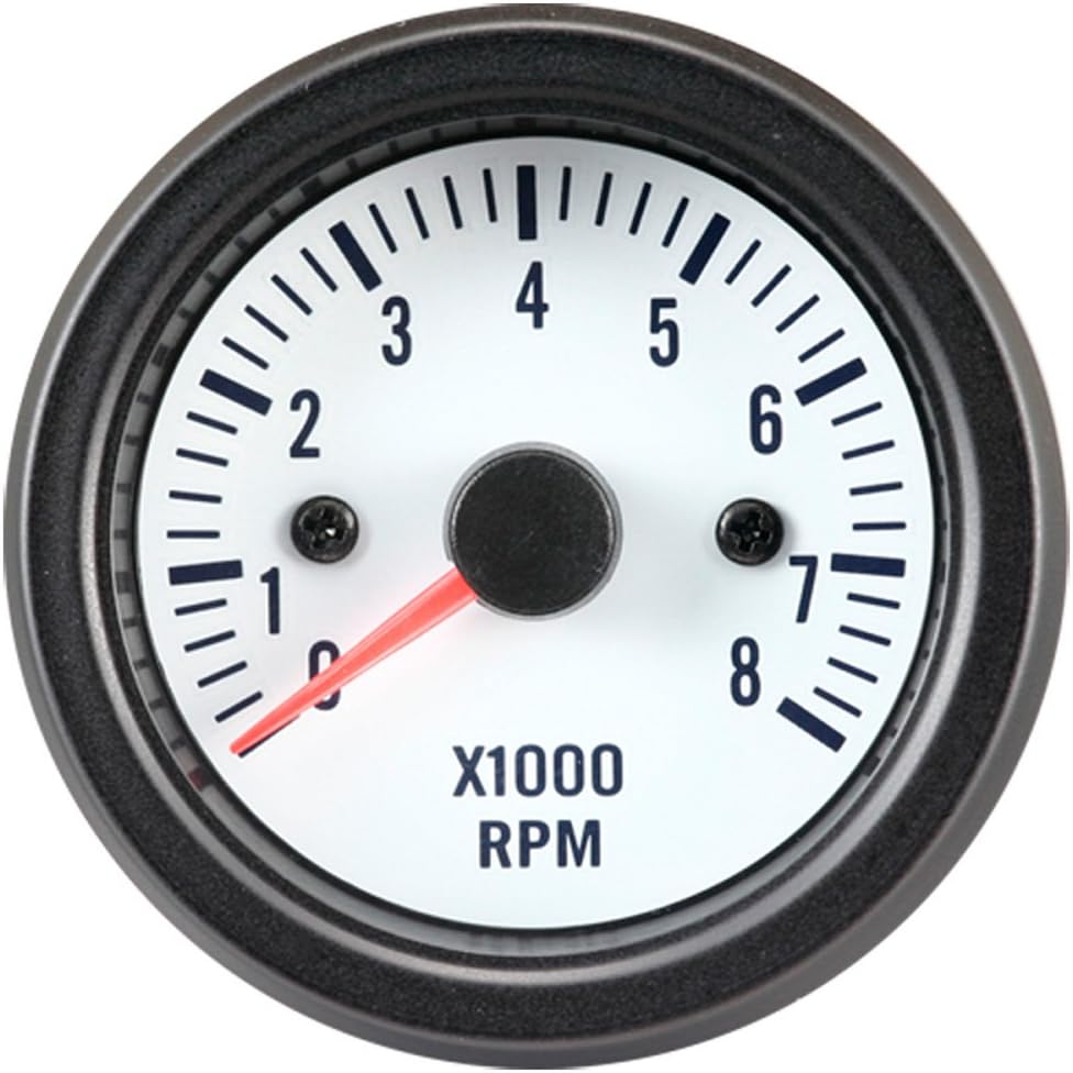 AUTO-STYLE Klassik Weiss Performance Instrument Tacho >8000rpm 2/3/4/5/6/8 Zyl. 52mm
