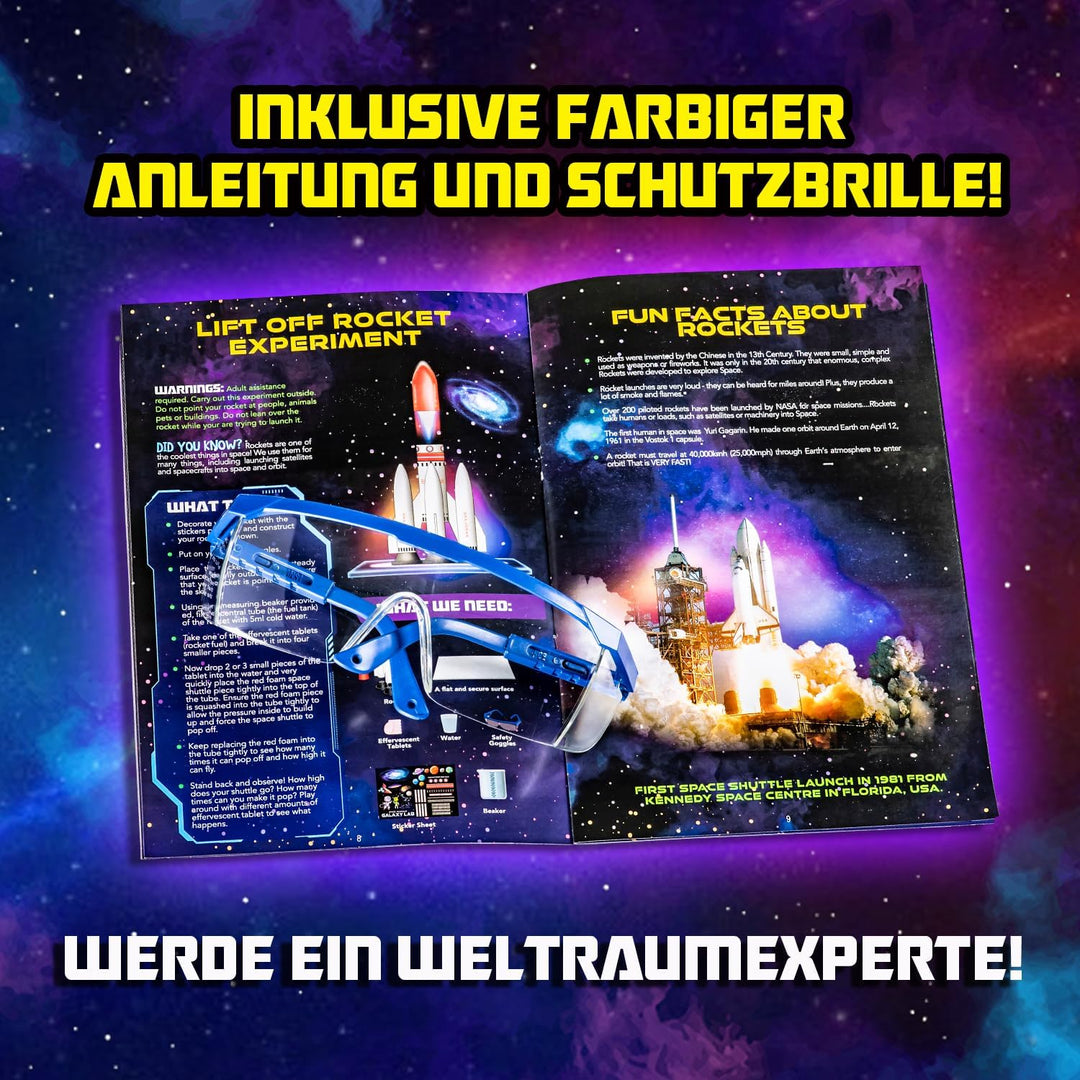Original Stationery Space Science Set, Weltraum Wissenschaftslabor, Sonnensystem Projekt mit Rakete,