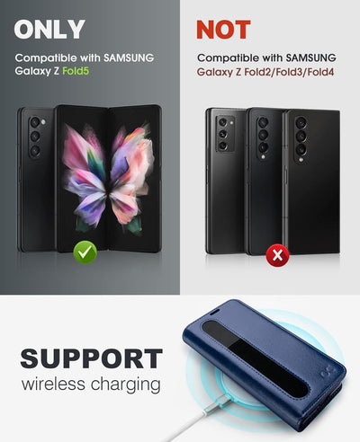 OCASE Aktualisierte Version Hülle Samsung Galaxy Z Fold 5 5G Handyhülle [mit S Pen Halter] [Vorderse