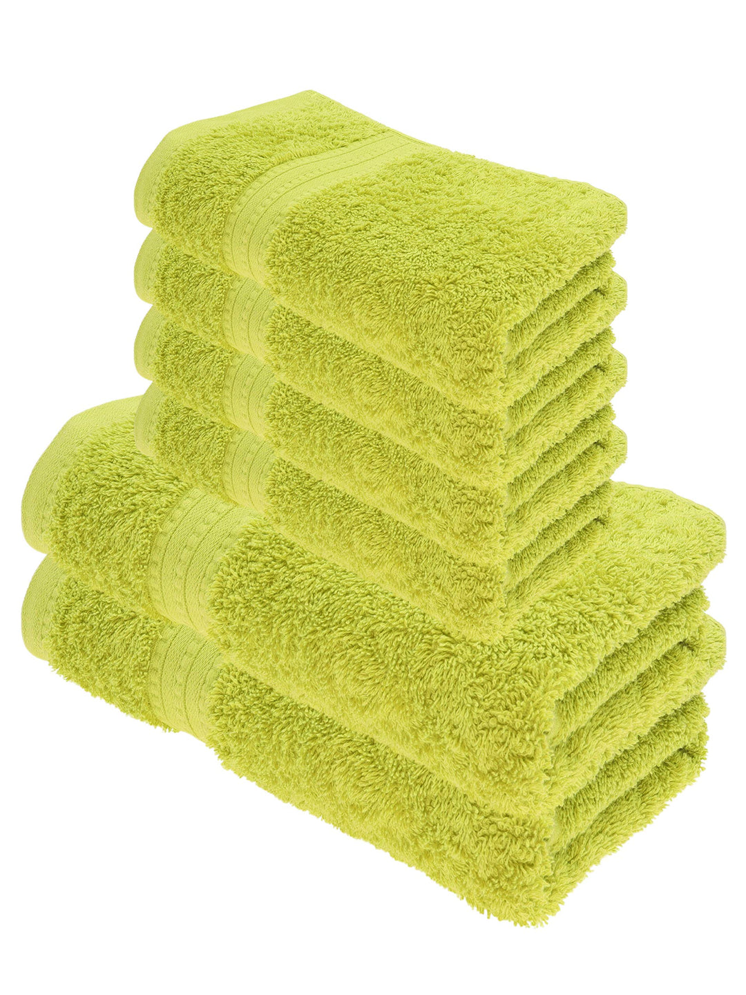 Julie Julsen Bio Duschtuch-Set 6 TLG. 2 Dusch- 4 Handtücher Limette 100% Baumwolle Frotte 550g/m² Li