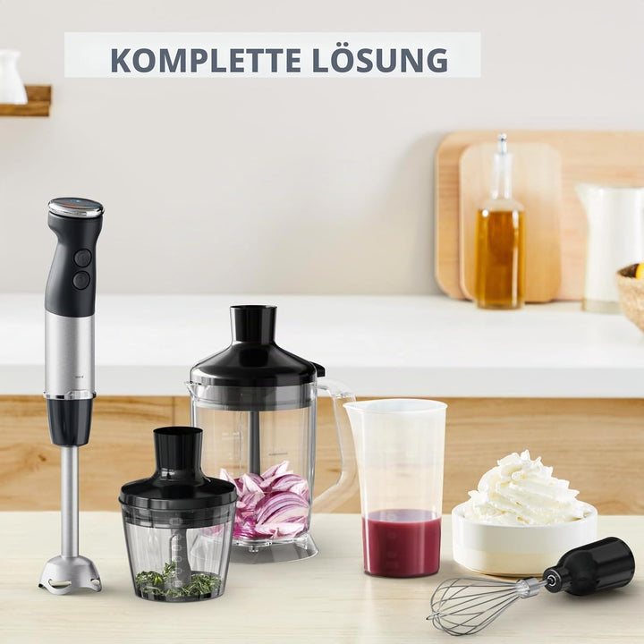 Moulinex Quickchef+, Stabmixer, Technologie mit Powelix-Klingen, Leistung 1000 W, Mixer mit Schnellm