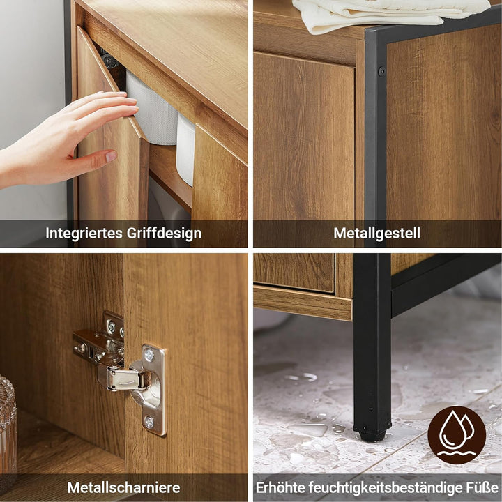 SoBuy BZR63-II-PF Waschbeckenunterschrank Badschrank Waschtisch Unterschrank Badmöbel Vintage BHT ca