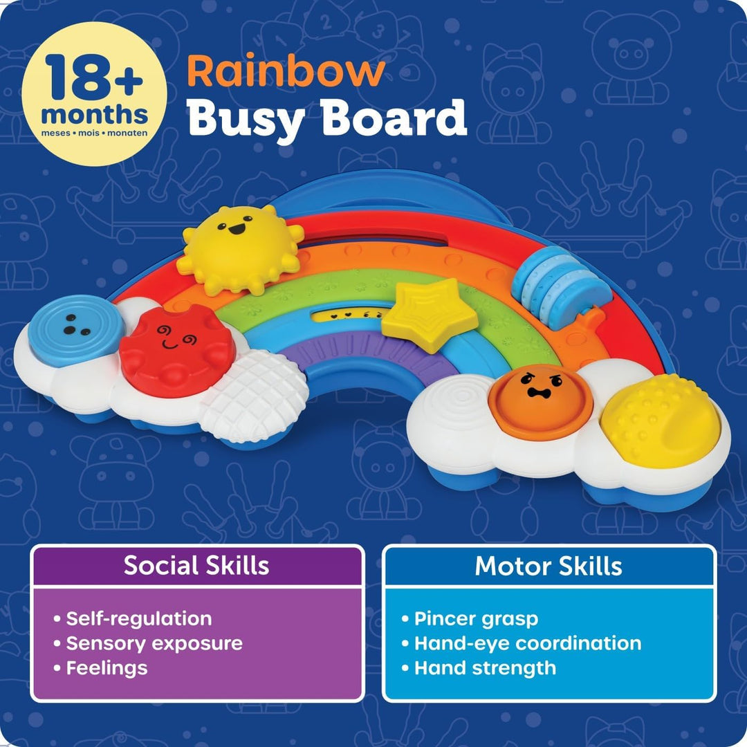 Learning Resources Regenbogen-Beschäftigungsbrett, sensorisches Lernspielzeug ab 18 Monaten, fördert
