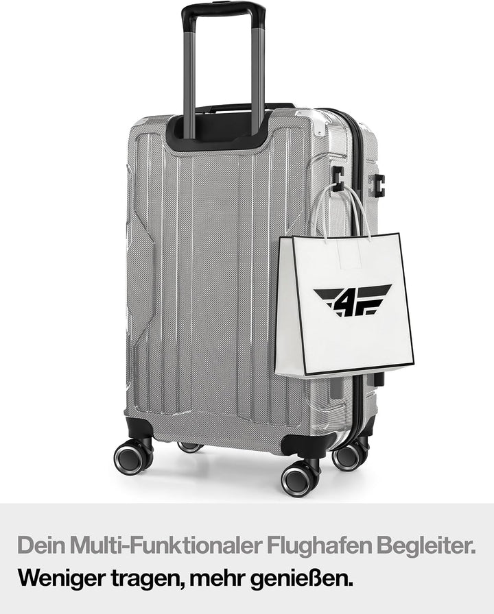 Aluminium-Rahmen Hartschalen-Reisekoffer Set 3-teilig Ultraleicht (M/L/XL) – TSA-Schloss, 4 Spinner-