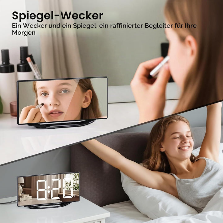 Wecker Laut für Tiefschläfer mit Bettshaker, Doppel Vibrationswecker, 8.7&