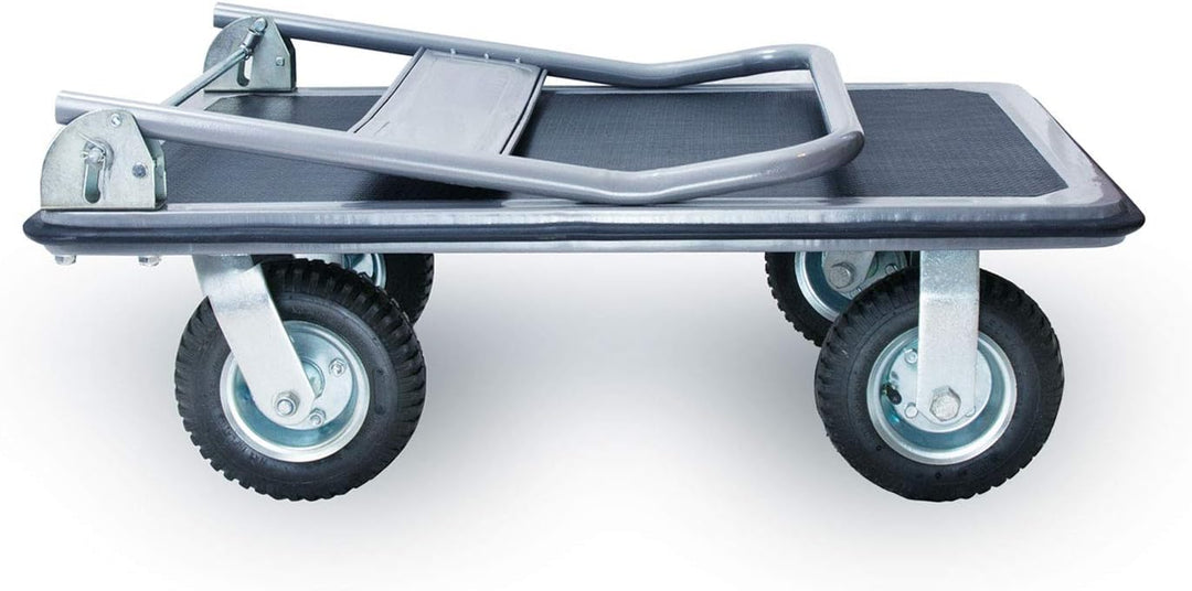 Grafner XXL Schwerlast Plattformwagen, bis 350 kg Tragkraft, luftbereifte Lenkrollen mit starkem Pro