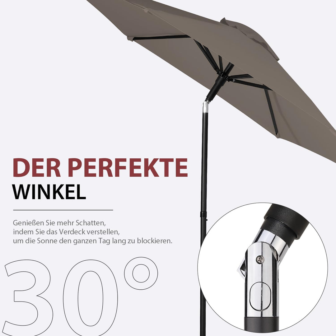 Sekey 180 × 130 cm Sonnenschirm Balkon Sonnenschirm Rechteckig für Balkon, Terrasse & Garten,Windfes