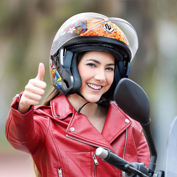 NENKI Jethelme Halbhelme Rollerhelm Sturzhelm Chopper Helm,Motorradhelm ECE 22.06 mit Doppelvisier S