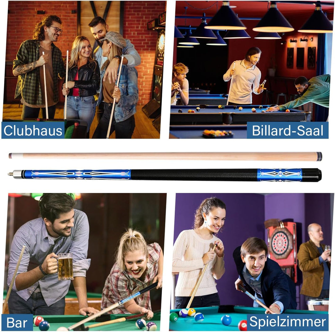 Pool Queue, Billard Queue Satz 2, Pool Queues Pool 58" Queue Stöcke,Billardqueue mit Edelstahl Gelen