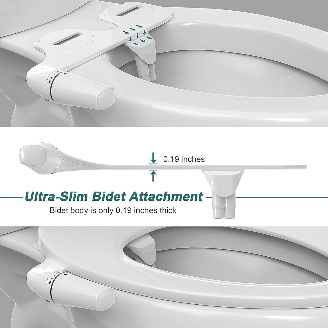 Bidet Aufsatz für Toilette - WITHLENT minimalistisches Bidet für Toilette mit nicht elektrischer Dop