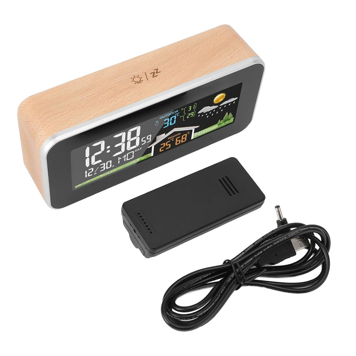 Wettervorhersage-Wecker, Wettervorhersage-Uhr, LCD-Farbdisplay, Kabelloser Digitaler Wetterwecker mi