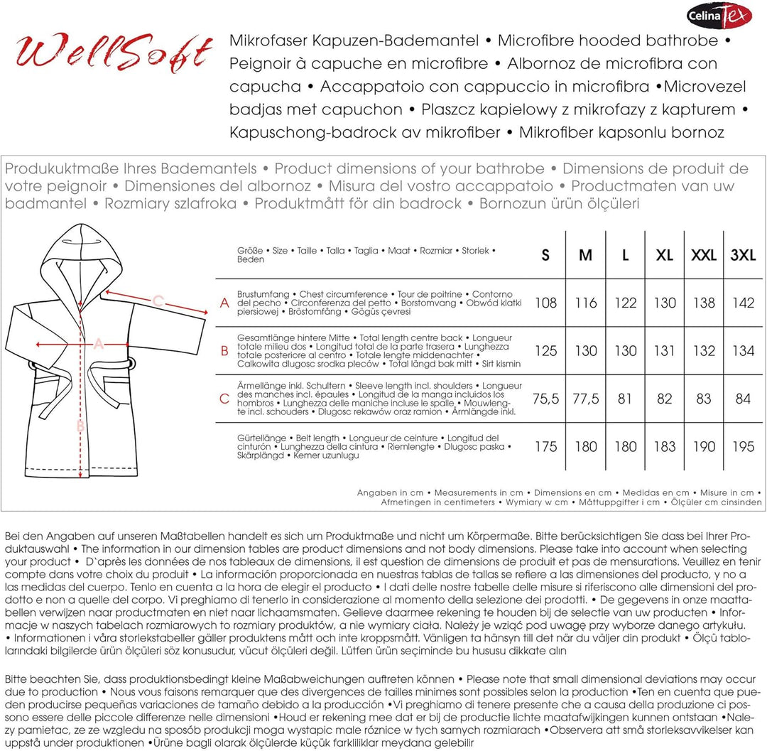 CelinaTex WellSoft Bademantel Kapuze Damen Herren XXL weiss Mikrofaser Morgenmantel Coral-Fleece Sau