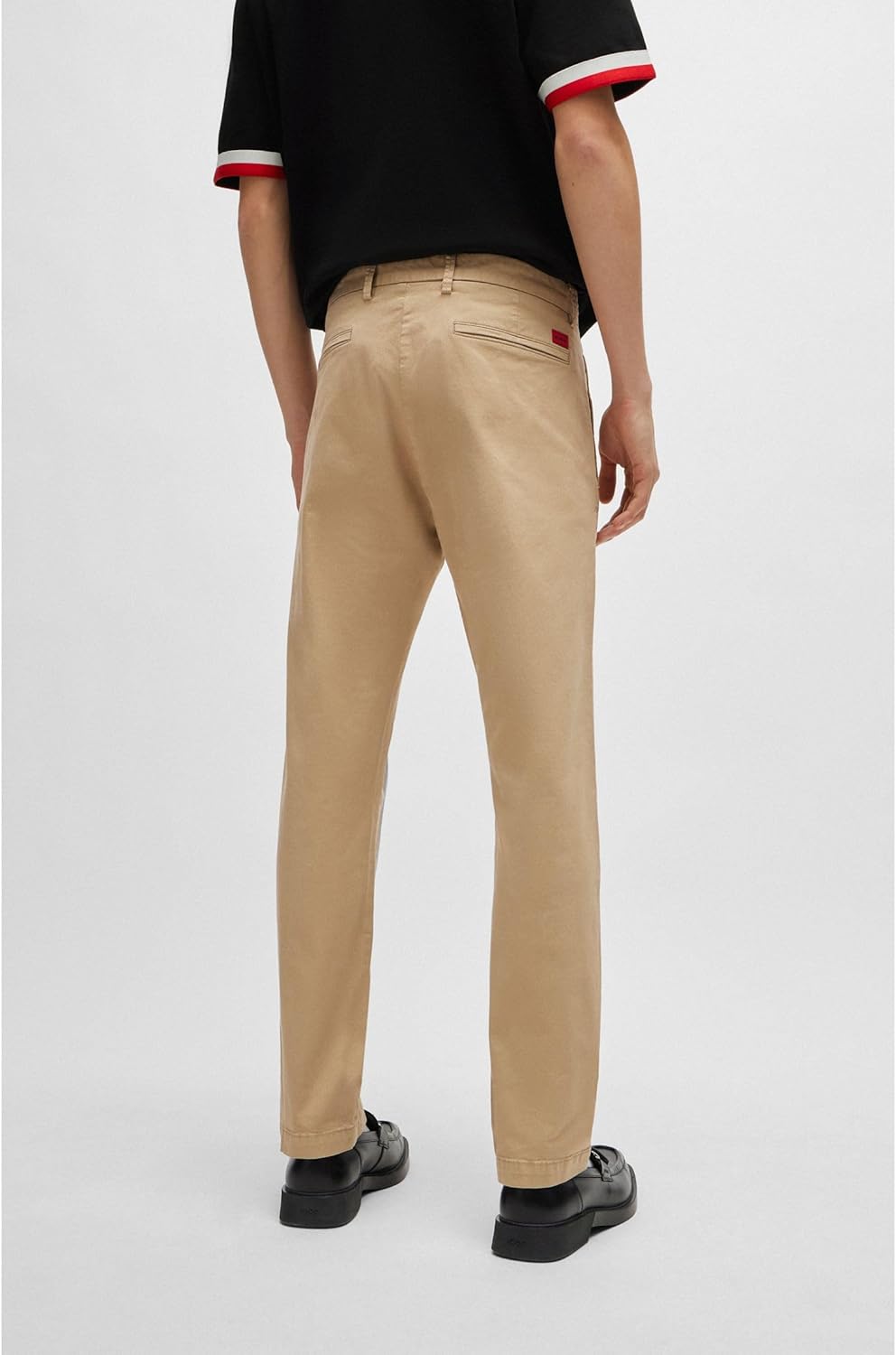 HUGO Herren David222D Slim-Fit Chino aus elastischer Baumwoll-Gabardine 33W / 34L Medium Beige264, 3