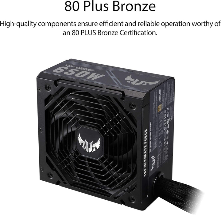 ASUS TUF Gaming 650W Netzteil (80 Plus Bronze, 0db-Technologie, 80cm 8-Pin CPU-Anschluss) TUF Gaming