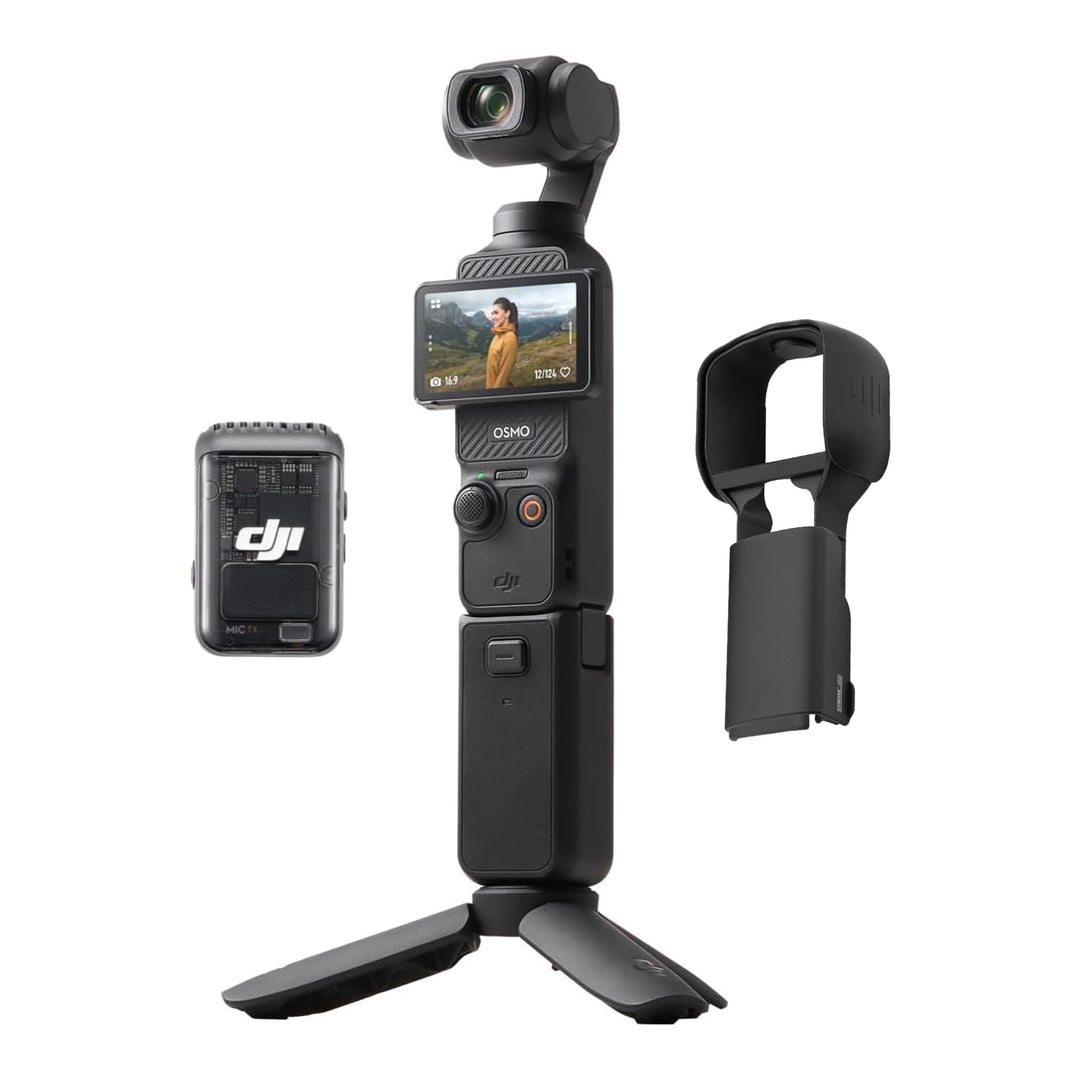 DJI Osmo Pocket 3 Kreativ Combo Bundle, vlog Kamera 4K mit 1-Zoll-CMOS und 4K/120 fps Video, 3-Achse