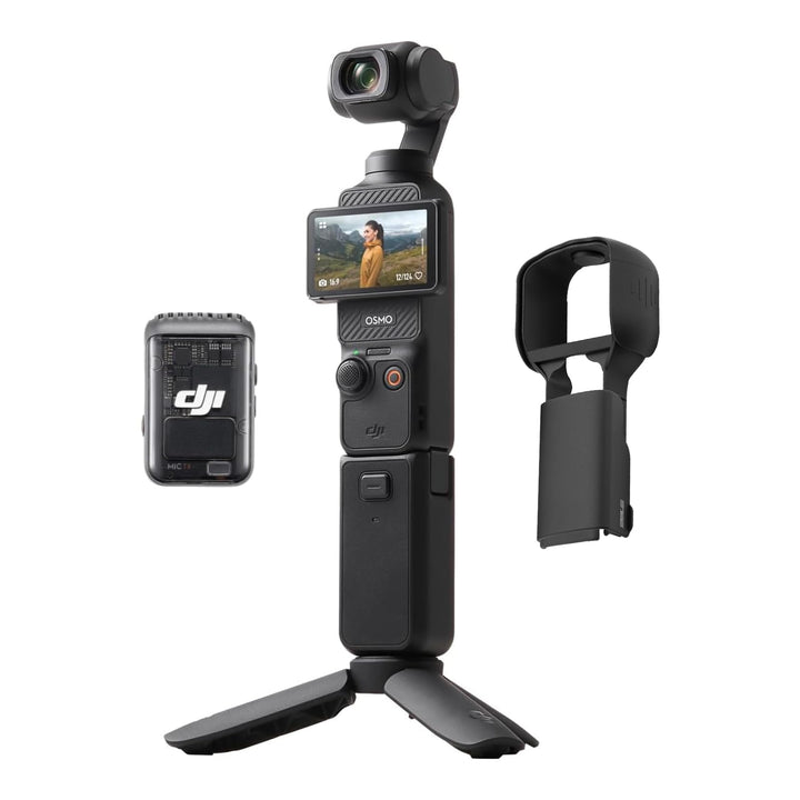 DJI Osmo Pocket 3 Kreativ Combo Bundle, vlog Kamera 4K mit 1-Zoll-CMOS und 4K/120 fps Video, 3-Achse