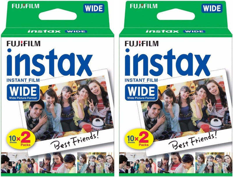 2x Fujifilm Fuji Instax Wide Film Belichtung für Fujifilm Instax Kameras 210 200, 40 Stück, Film