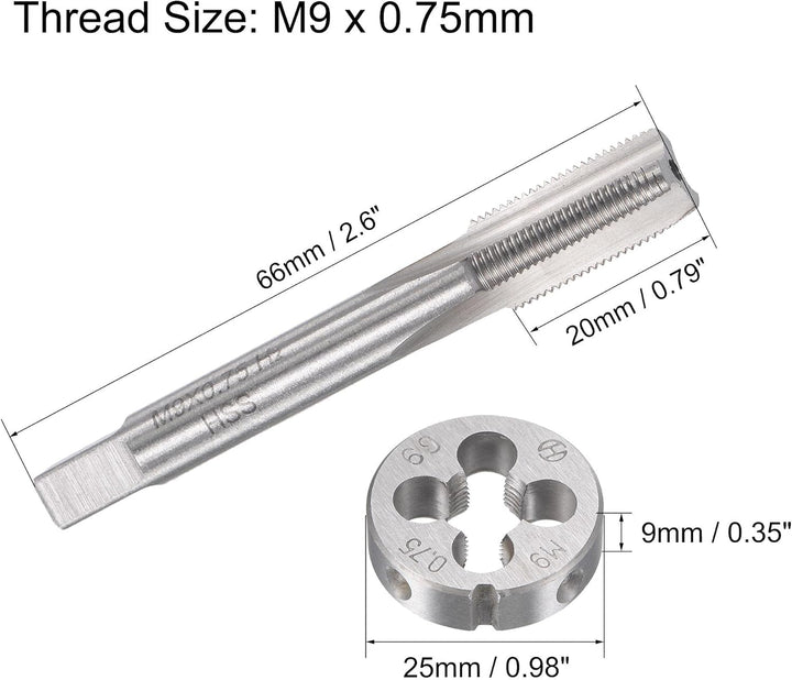 sourcing map Gewindebohrer M9 x 0,75mm Gewindebohrer mit Legierungswerkzeug M9 x 0.75mm, M9 x 0.75mm