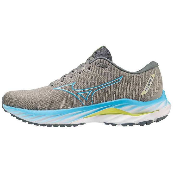 Mizuno Herren Wave Inspire 19Sneaker 46.5 EU Ggray Jblue Bolt2neon, 46.5 EU Ggray Jblue Bolt2neon