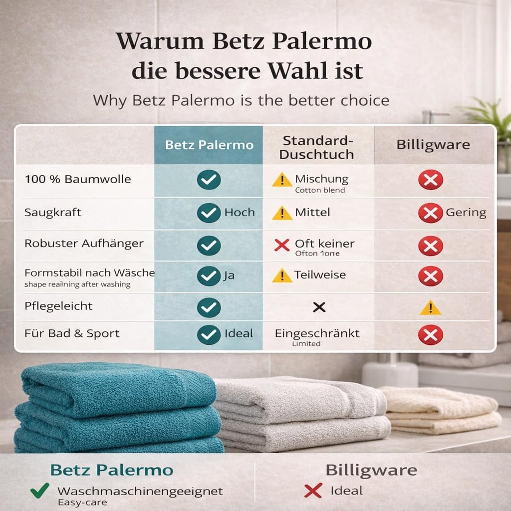 Betz Palermo Duschtücher – 4X Duschtuch aus 100% Baumwolle - Badetuch – Saunatuch –Liegetuch - 70 x
