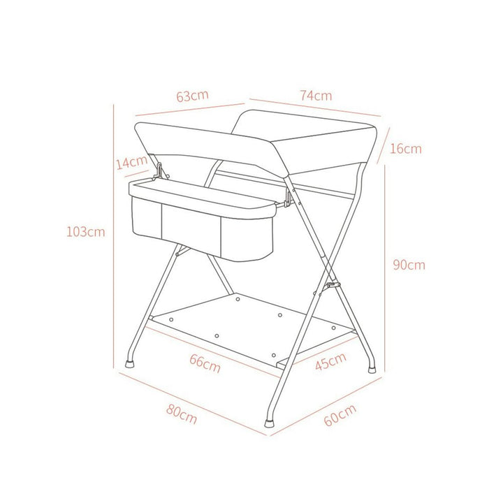 Baby Wickelkombi, Klappbare Wickelkommode, Mobil Wickeltisch für Neugeborene und Kleinkinder, Baby W