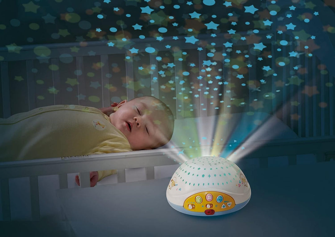 VTech Baby Schäfchen-Mobile – Buntes Mobile mit Plüsch-Schäfchen, Musik, Lichtprojektor, Zeitschaltu