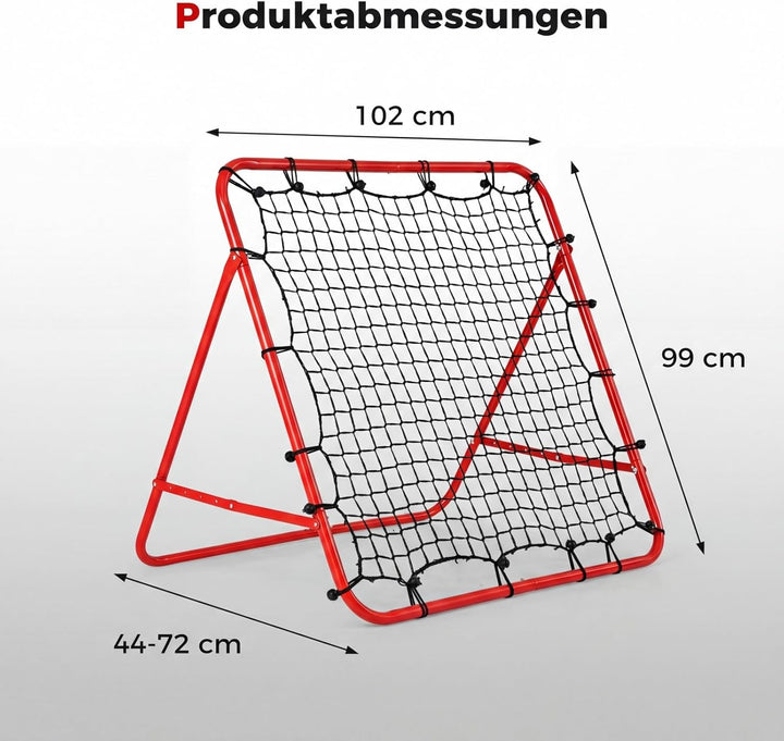 COSTWAY Rebounder für Fussball, 100 x 100 cm Rebound Netz faltbar mit verstellbaren Winkeln, Fussbal