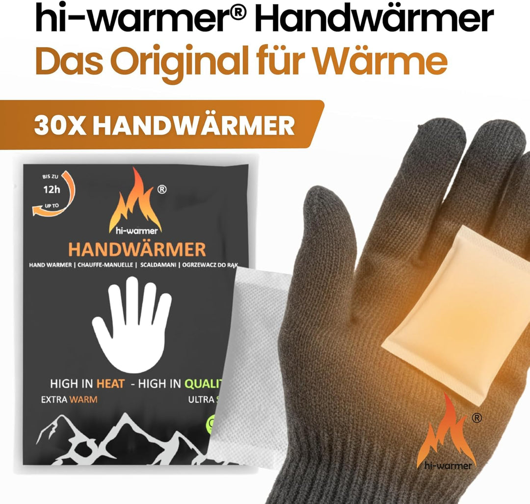 30x Handwärmer, Taschenwärmer, Handschuhwärmer, Hand Wärmekissen, 12h Wärme Wärmepads, Fingerwärmer