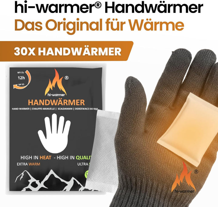 30x Handwärmer, Taschenwärmer, Handschuhwärmer, Hand Wärmekissen, 12h Wärme Wärmepads, Fingerwärmer