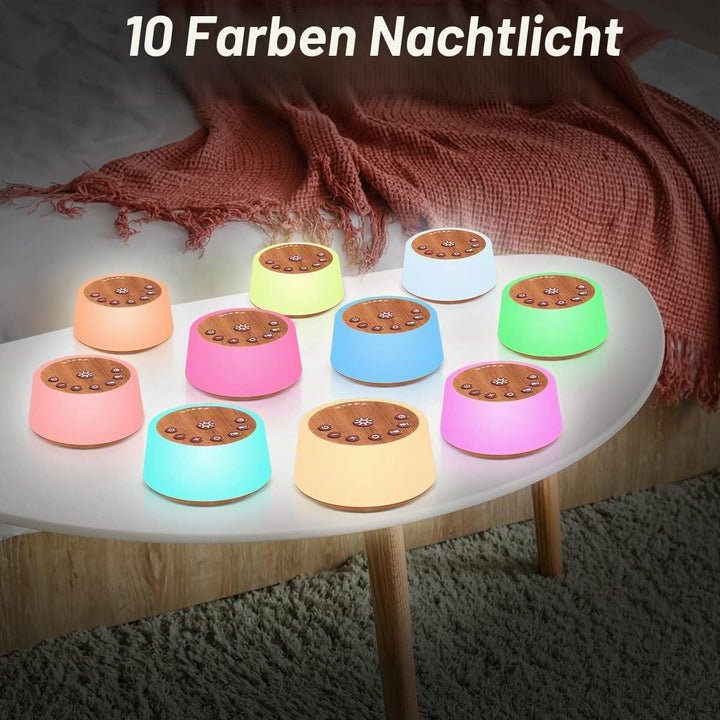 Color Noise SoundMaschinen mit 10 Farben Nachtlicht 25 beruhigende Geräusche und SchlafWeissRauschma