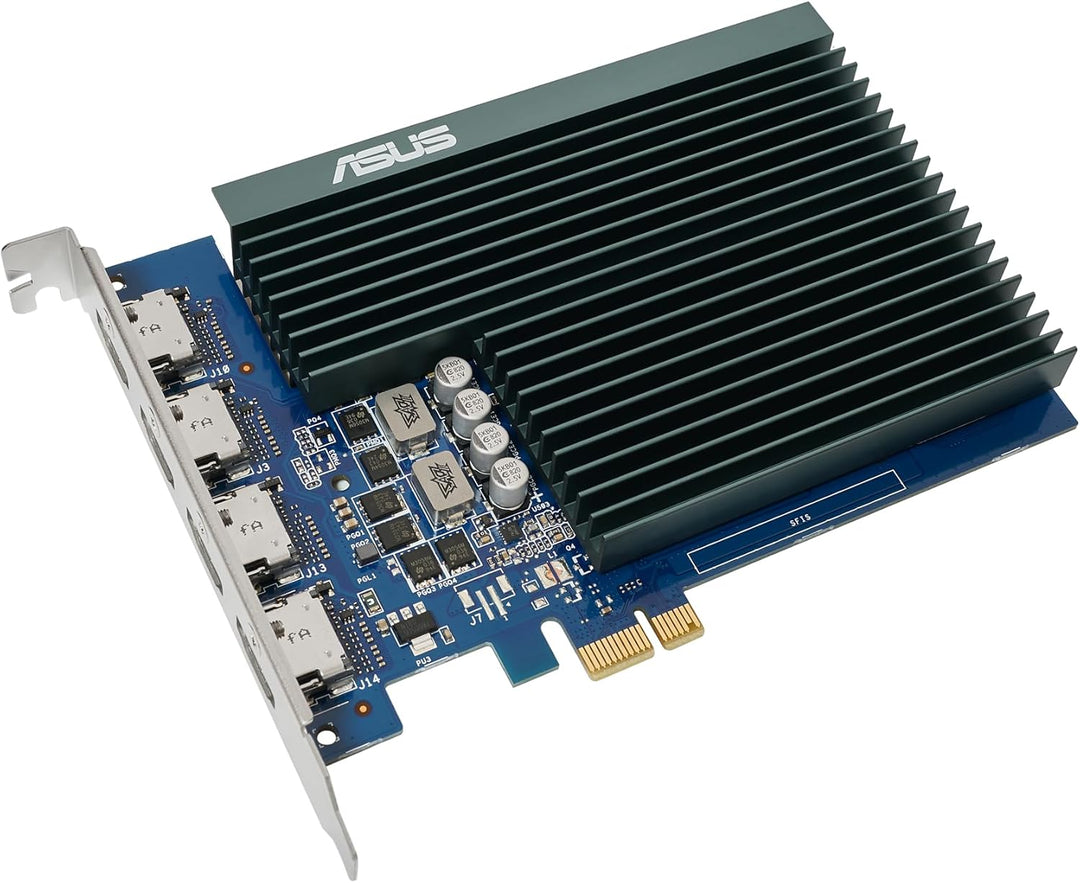 ASUS GeForce GT 730 2GB DDR5 Grafikkarte (4x HDMI, Single-Slot-Design, passive Kühlung, GPU Tweak II