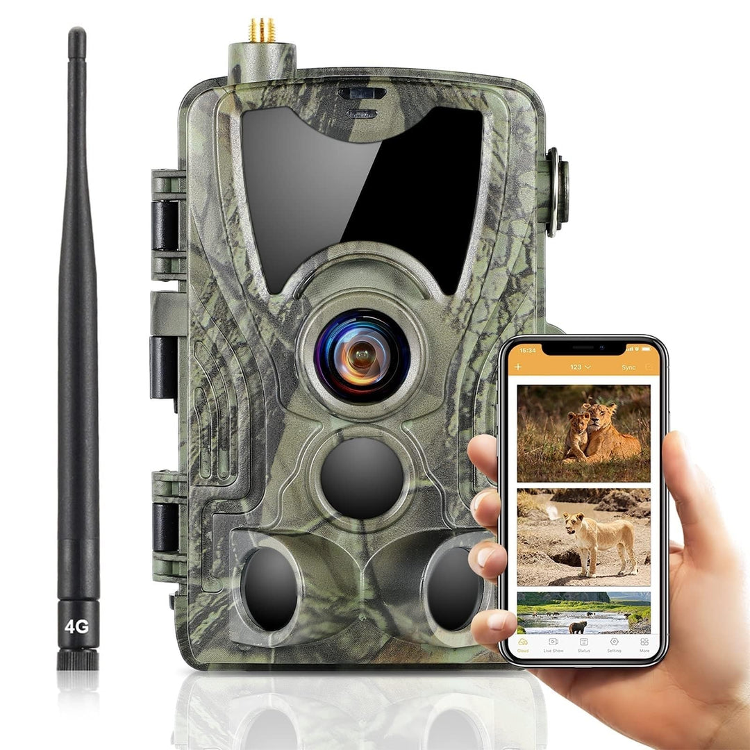 Wildkamera 4G APP 120 MP 4K, Wildtierkamera mit SIM-Karte, Telefon-Sende-Foto, Nachtsichtkamera 850n