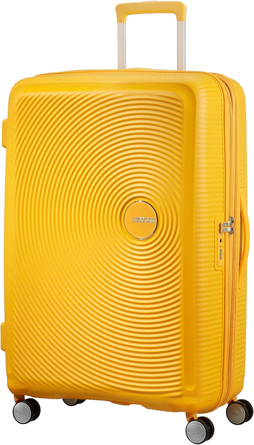 American Tourister Soundbox - Spinner S Erweiterbar Handgepäck, 55 cm, 41 L, Gelb (Golden Yellow)+Sp